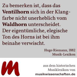 Ventilhorn versus Waldhorn (Riemann 1882)