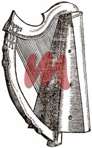 irische Harfe, um 1600